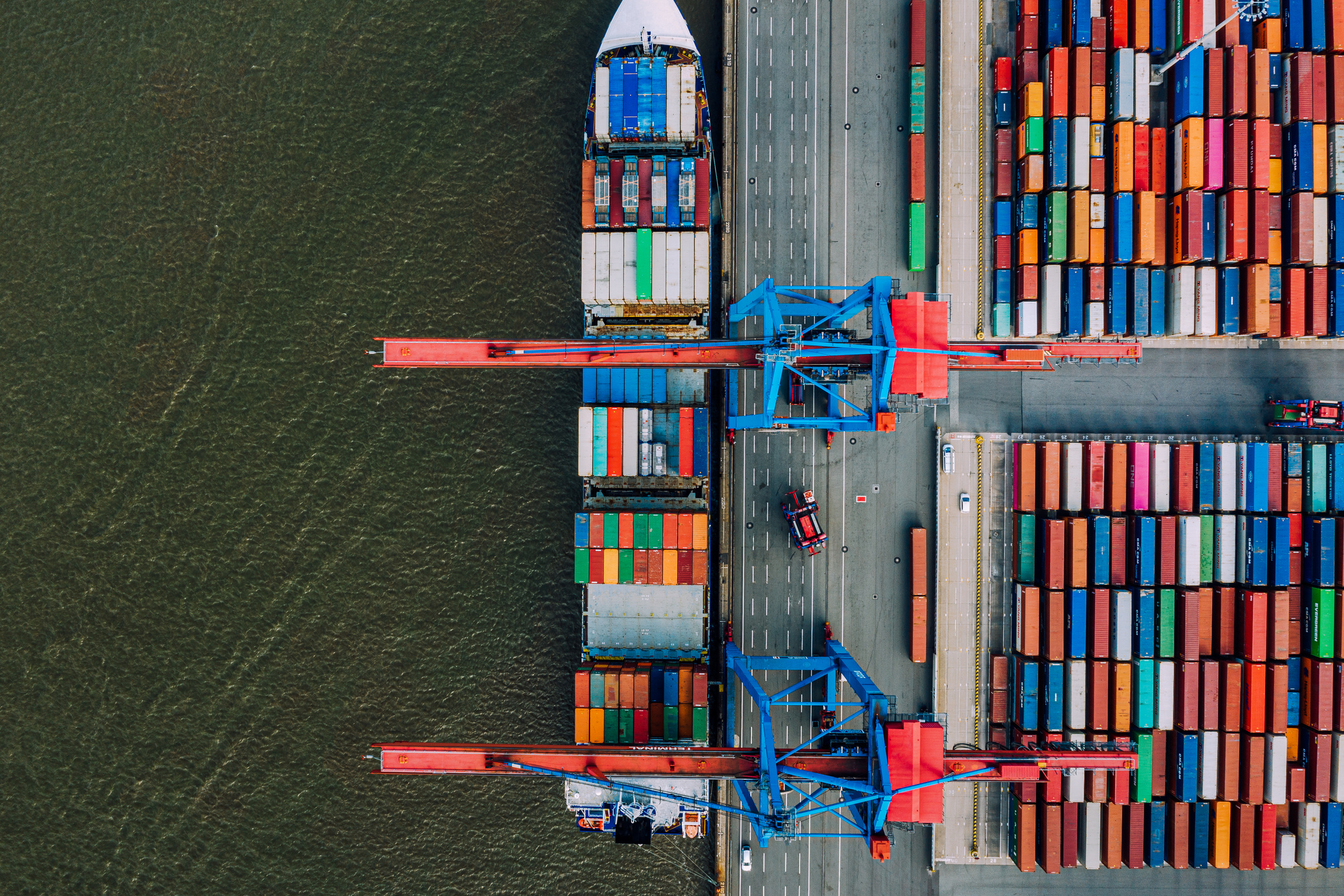 Cargo ship with shipping containers